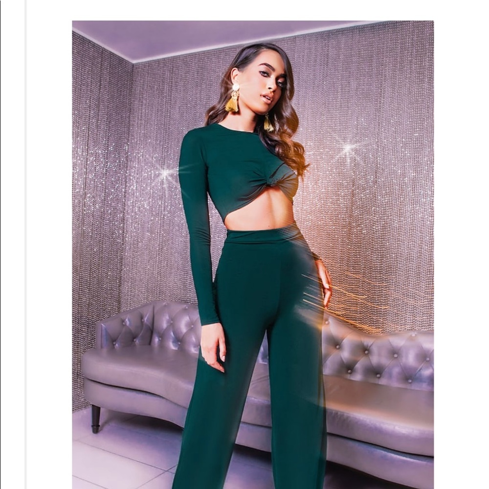 Emerald wide leg trouser set